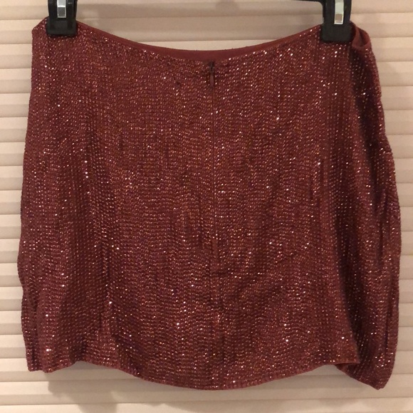 🆕💞sequin & sneakers skirt set! adjustable tank top! zipper back skirt! copper! M - Picture 7 of 15